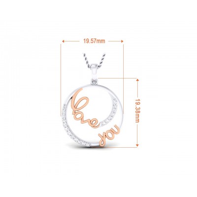 Love You diamond Pendant in Gold